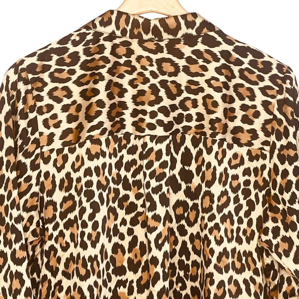 Kate Spade New York Leopard Print Button Down Blouse Top Shirt - Picture 9 of 12